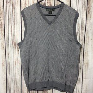 Eddie Bauer Golf Sweater Vest gray v-neck arrow